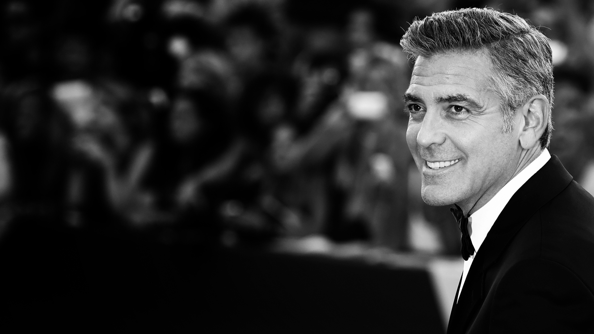 Monochrome George Clooney Smile HD Wallpaper 618 1920x1080 px