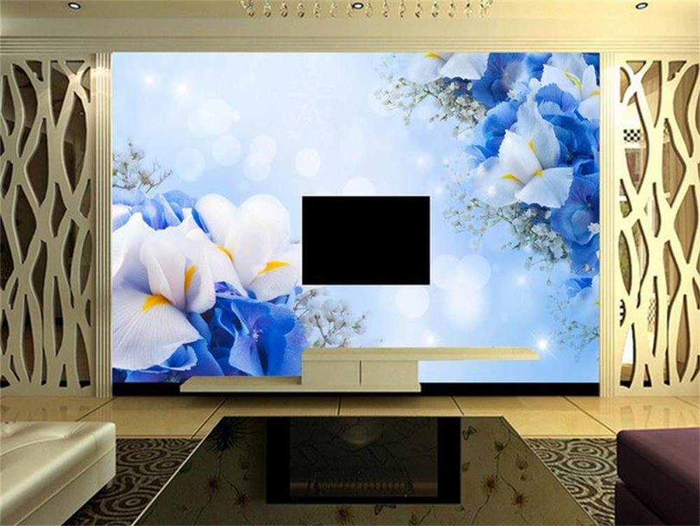 Lwcx 3d Wallpaper Custom Photo Blue Lily Tv Sofa Bed