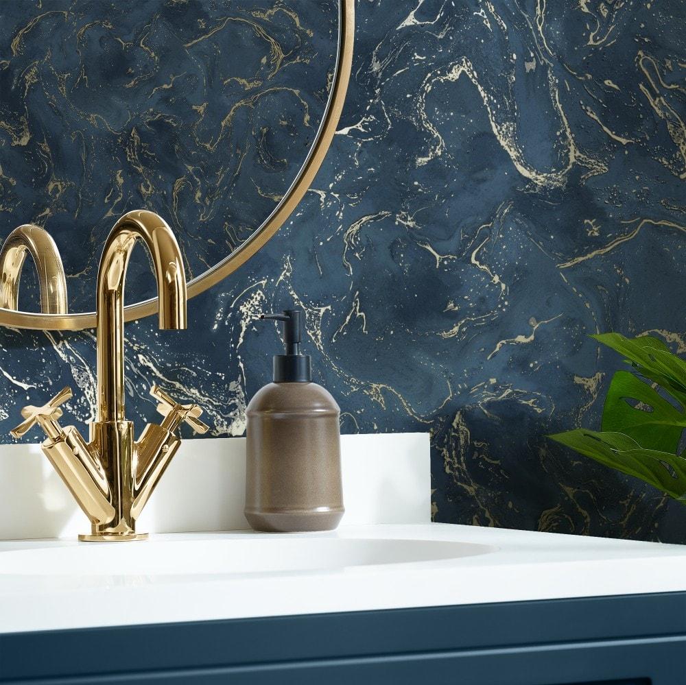 🔥 [39+] Blue And Gold Marble Wallpapers WallpaperSafari