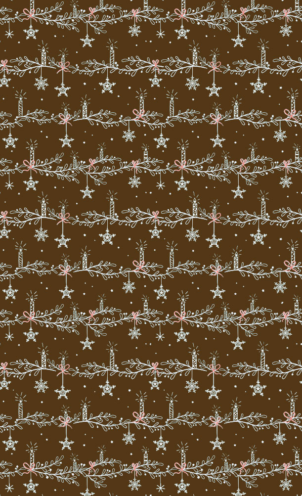 Christmas Aesthetic Wallpaper Hanging Ornament On Brown