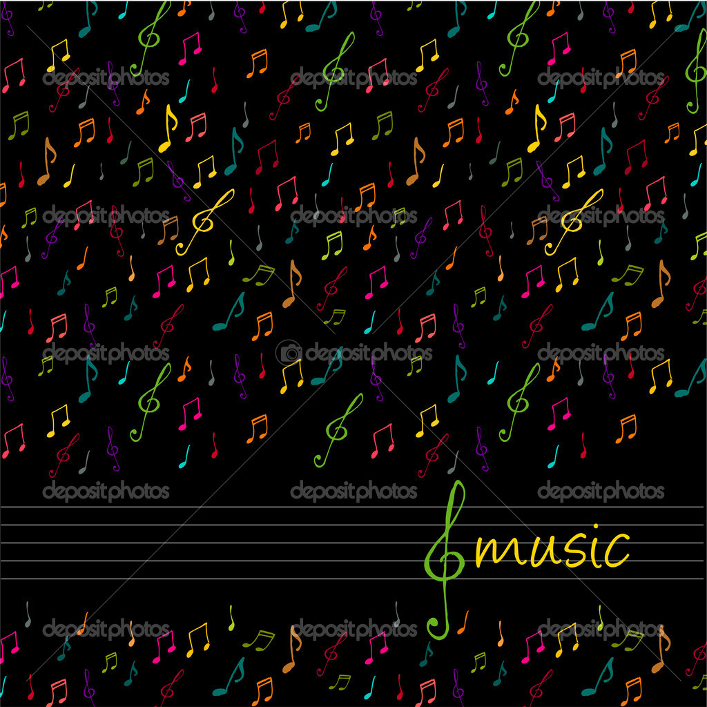 Colorful Music Notes Background