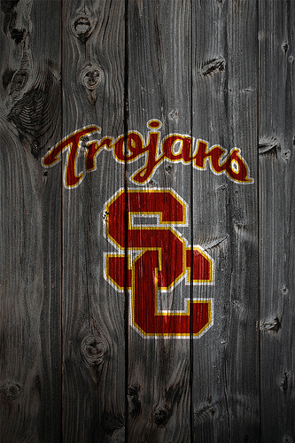 Usc Trojans Wood iPhone Background Photo Sharing