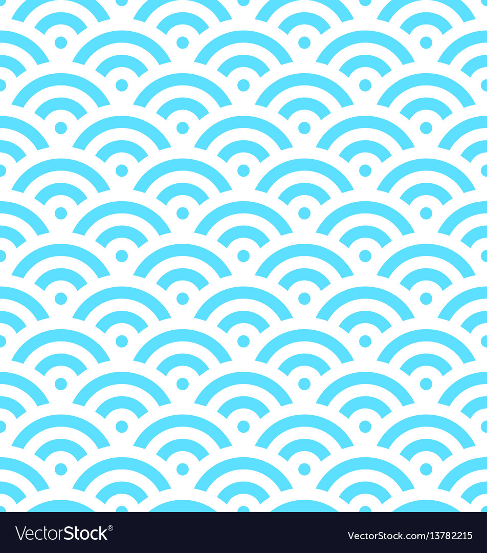 Blue Fish Scale Background Of Concentric Circles Vector Image