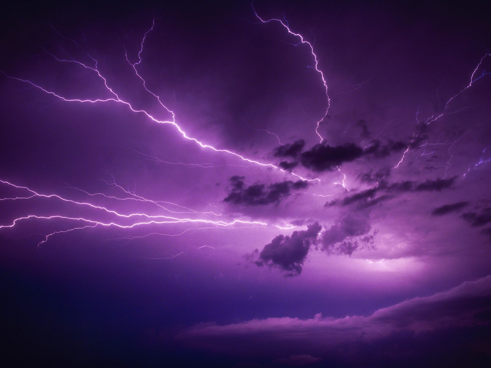 Clouds Storm Purple Lightning Skyscapes Wallpaper Background