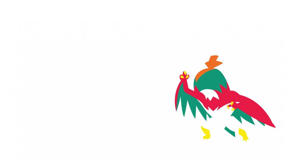 Hawlucha Minimalism White Background Wallpaper Anime