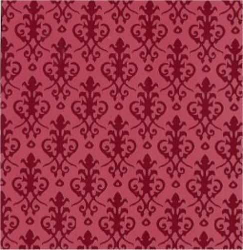 Dolls House Red Victorian Wallpaper 12th Scale