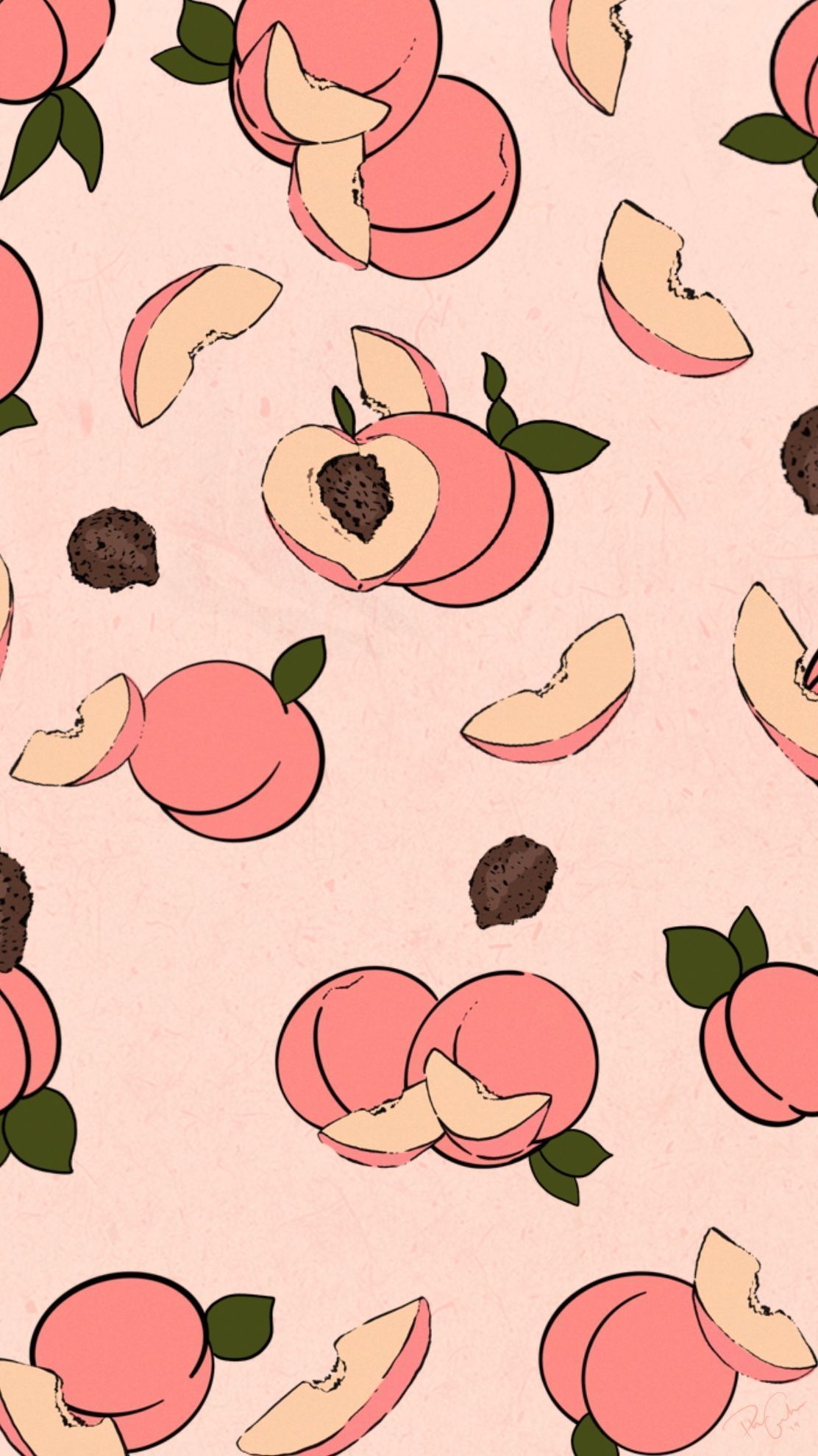Peach Illustration In Wallpaper