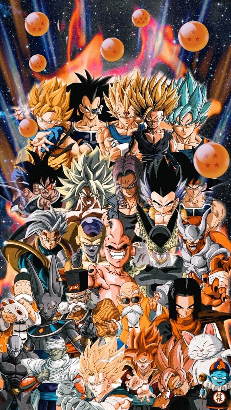 The Dragon Ball Characters Are All Together In This Photo And They Wallpaper