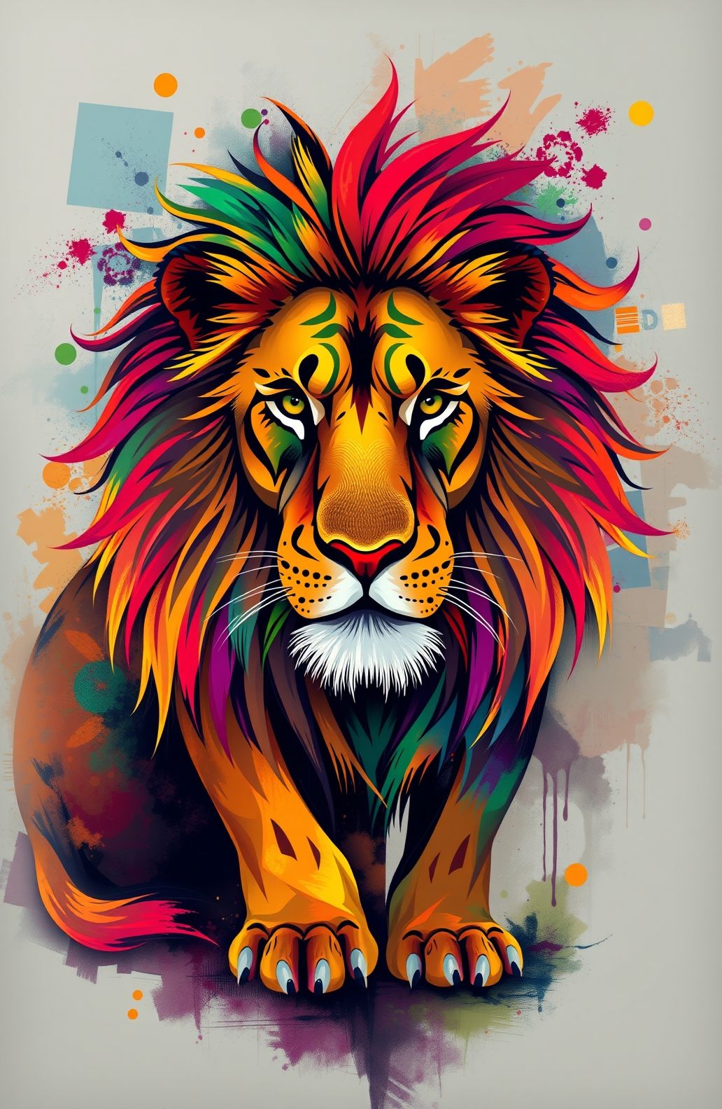 Colorful Lion Wallpaper