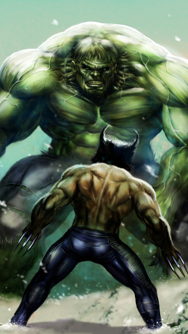 Hulk And Wolverine iPhone Wallpaper