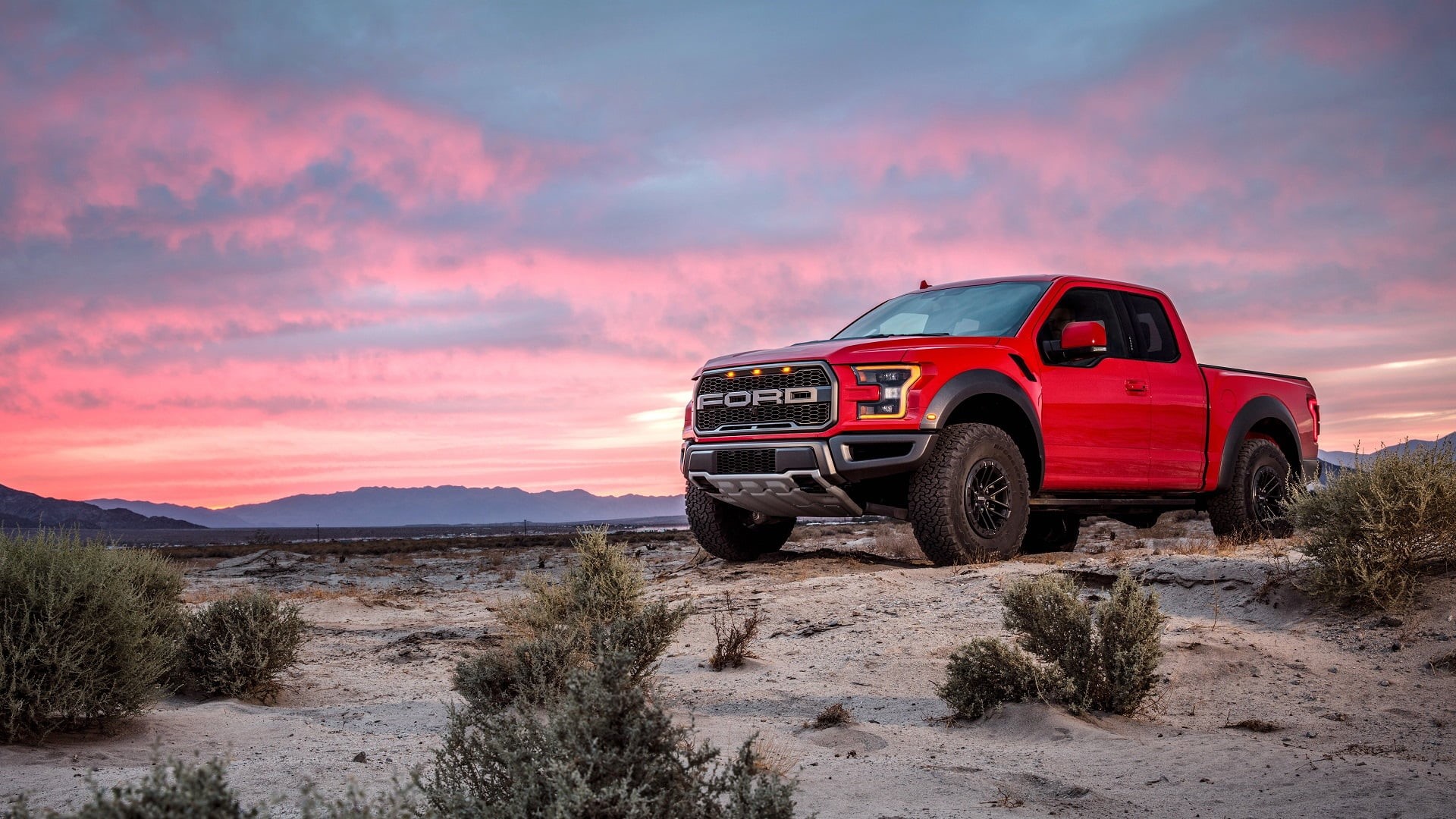 Red Cars Sunset Car Nature Ford Raptor F Wallpaper