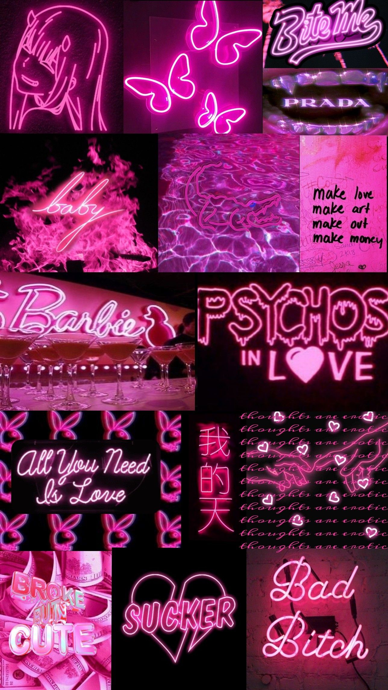 Pink Aesthetic Neon Wallpaper Pin