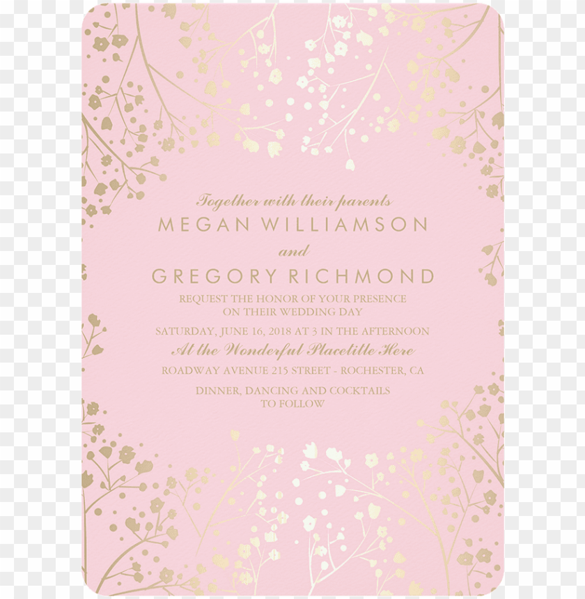 Free download zazzle babys breath elegant pink invites PNG image with