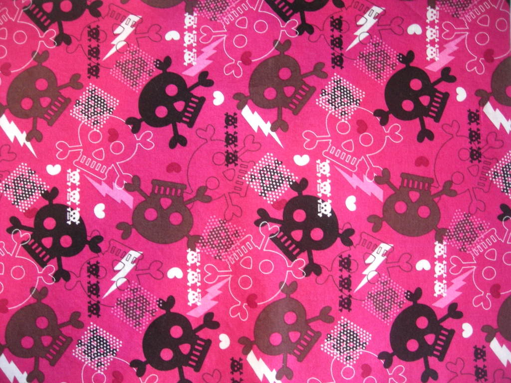 Girly Punk Background Pink Skulls Image