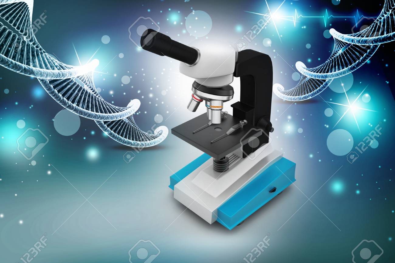 Microscope On Abstract Background Stock Photo Picture And Royalty