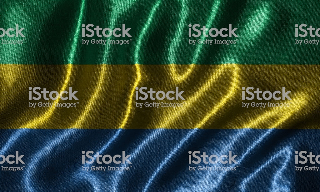 Wallpaper By Gabon Flag And Waving Fabric Stock Photo