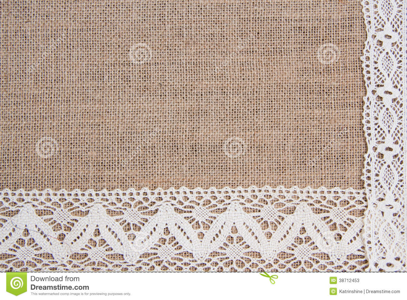 Burlap And Lace Background Image With