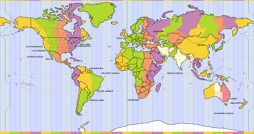 Time Zones World And Zone Map