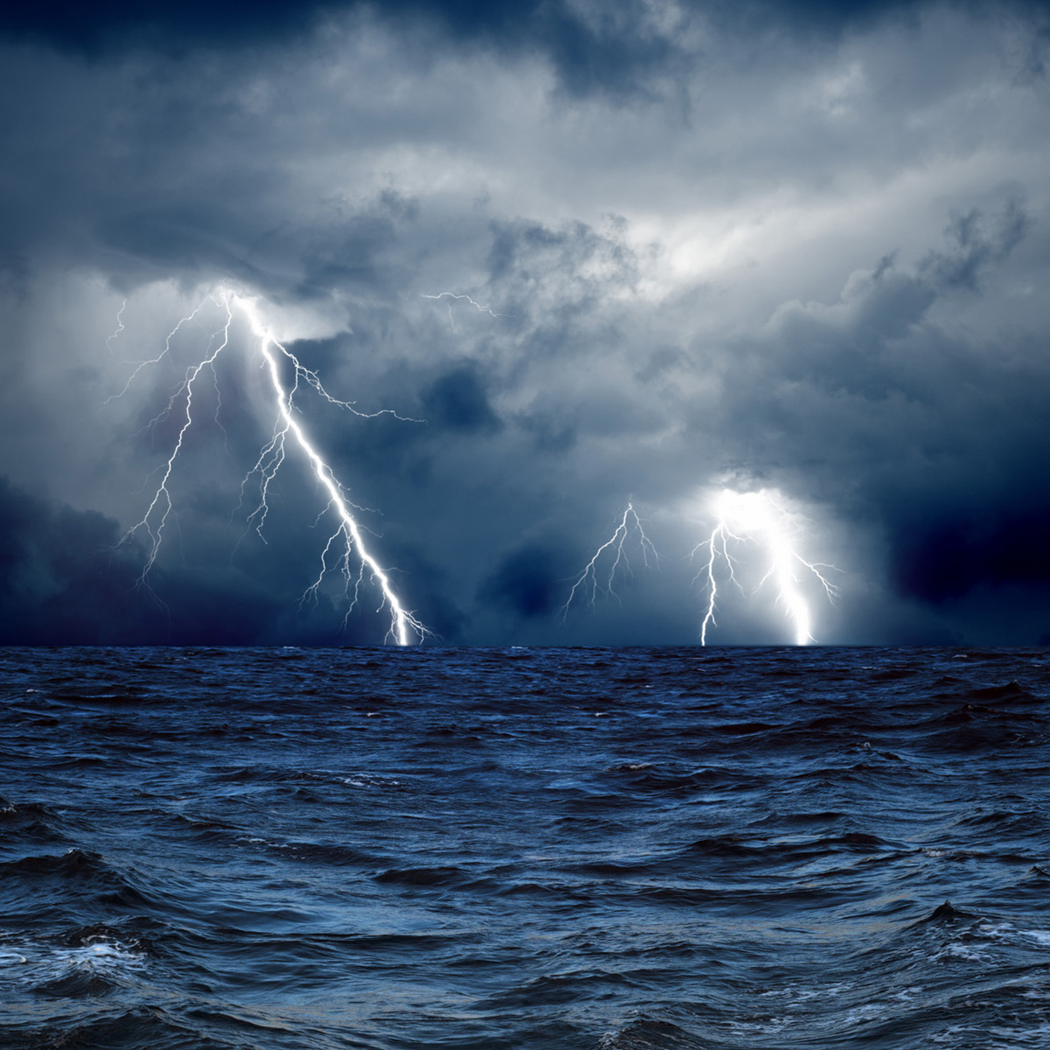 Nautical Lightning Storm iPad Air Wallpaper