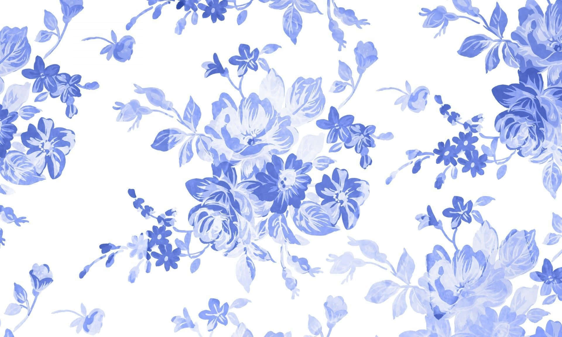 Navy Floral Wallpaper