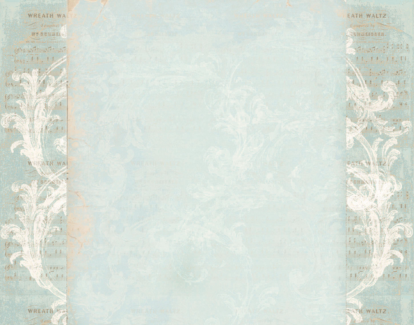 Background Vintage Style Aqua Music With Scrolls