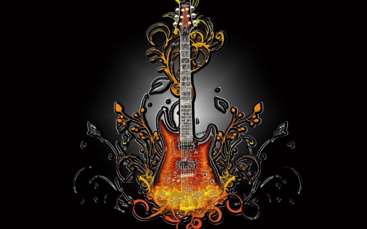 Guitar On Fire Wallpaper