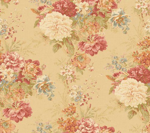 Waverly Inch Wide Ballad Bouquet Wallpaper Beige And Ro