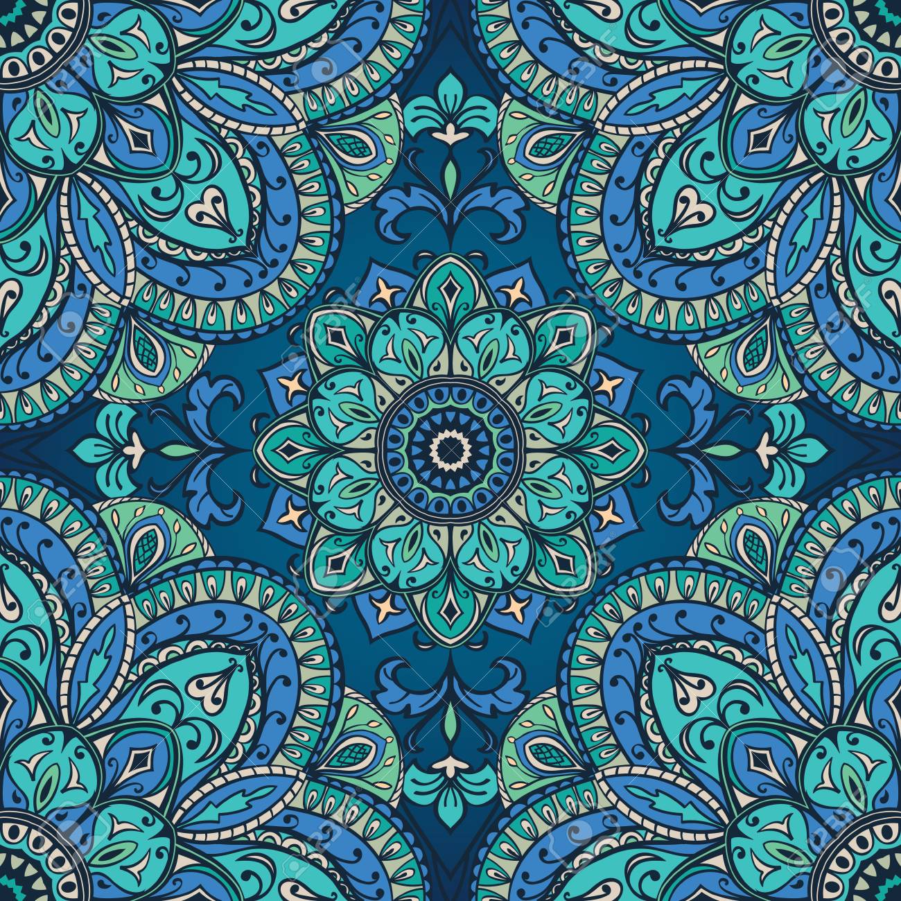 Free download Blue Ornament Of Mandala Template For Carpet Shawl ...