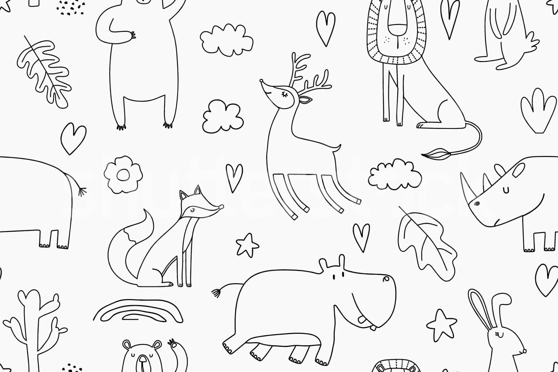 Sketches Black White Wallpaper