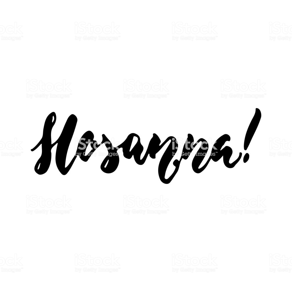 Hosanna Easter Hand Drawn Lettering Calligraphy Phrase Isolated On