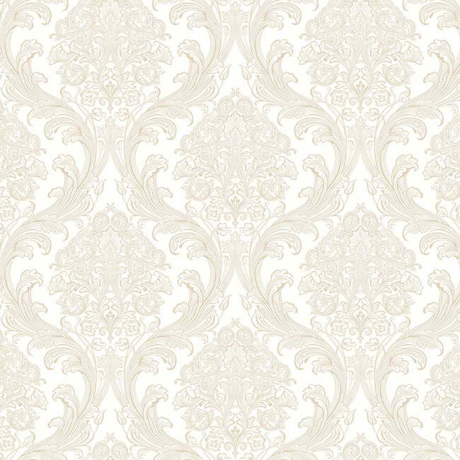 White Silver GG4748 Architectural Damask Wallpaper   Traditional 650x650