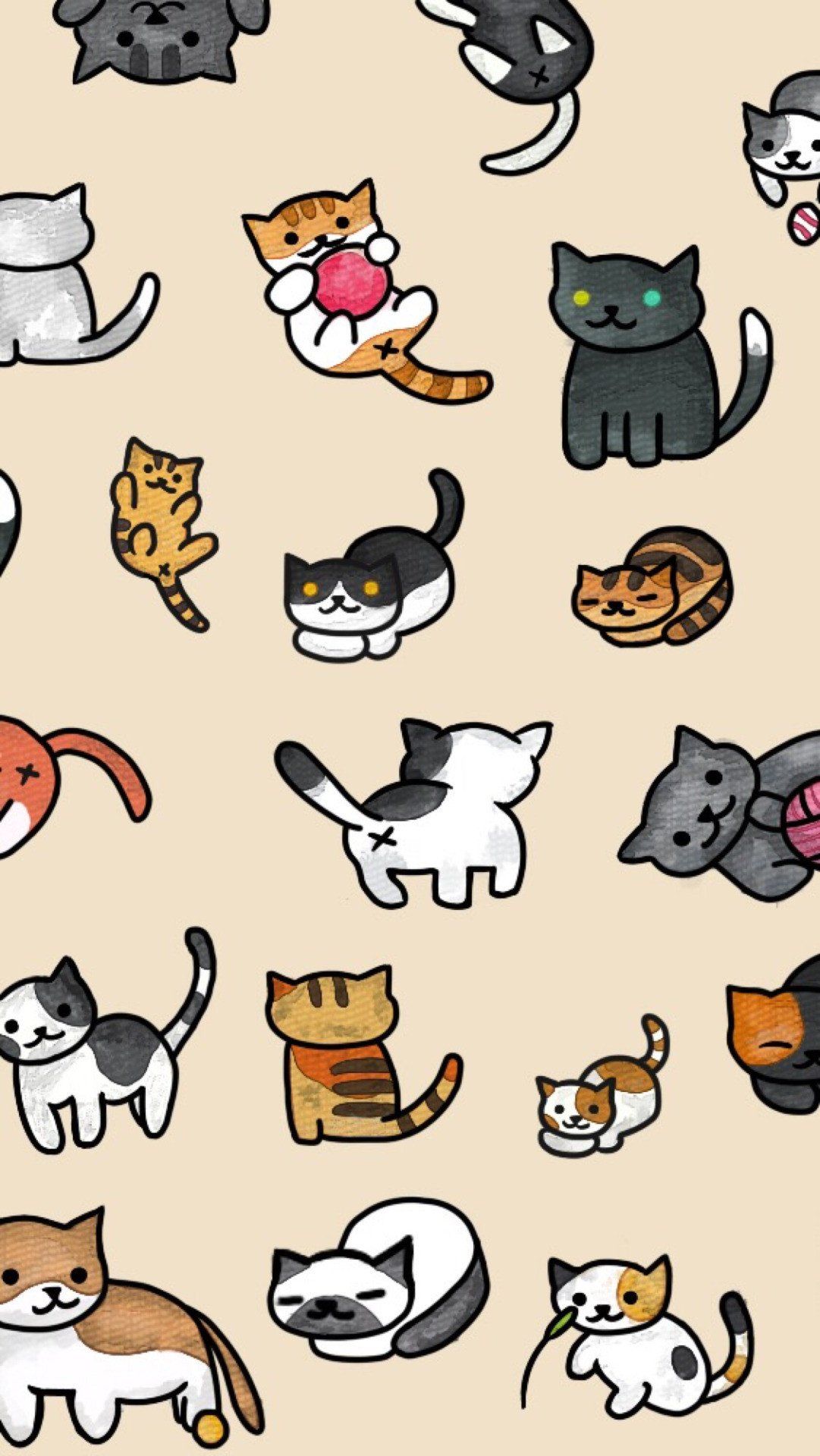 Cute Cartoon Cat Wallpaper On