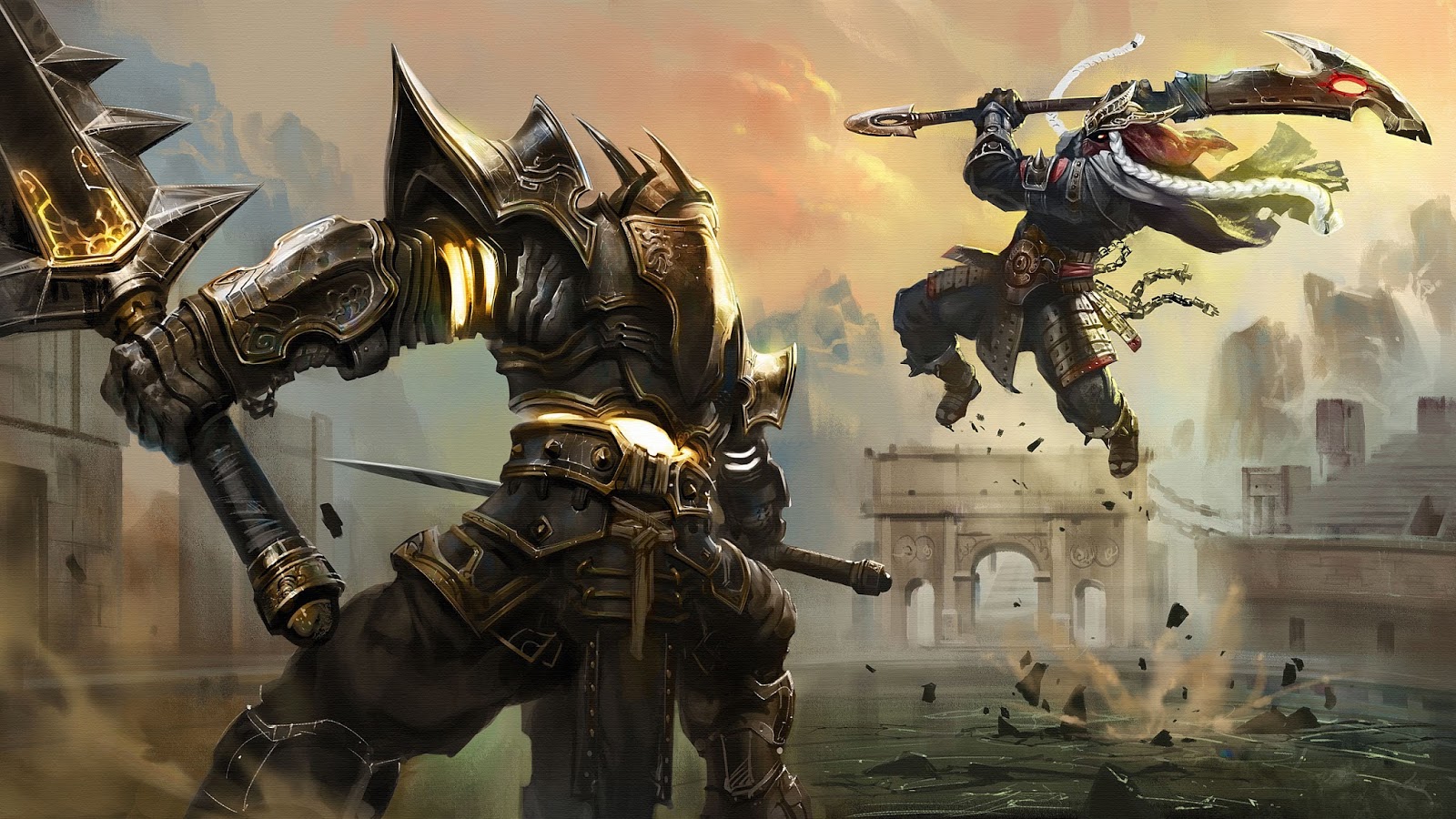 Epic Knight Warrior Fight Sword Weapon Armor Jump Fantasy HD Wallpaper
