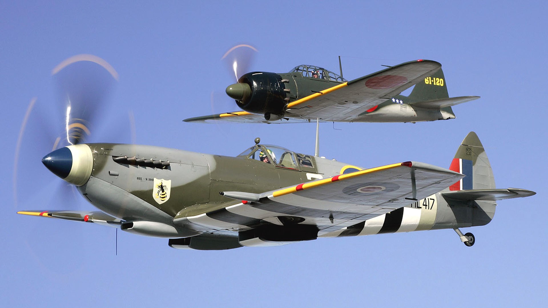 aircraft military Japanese World War II Warbird British fighters 1920x1080