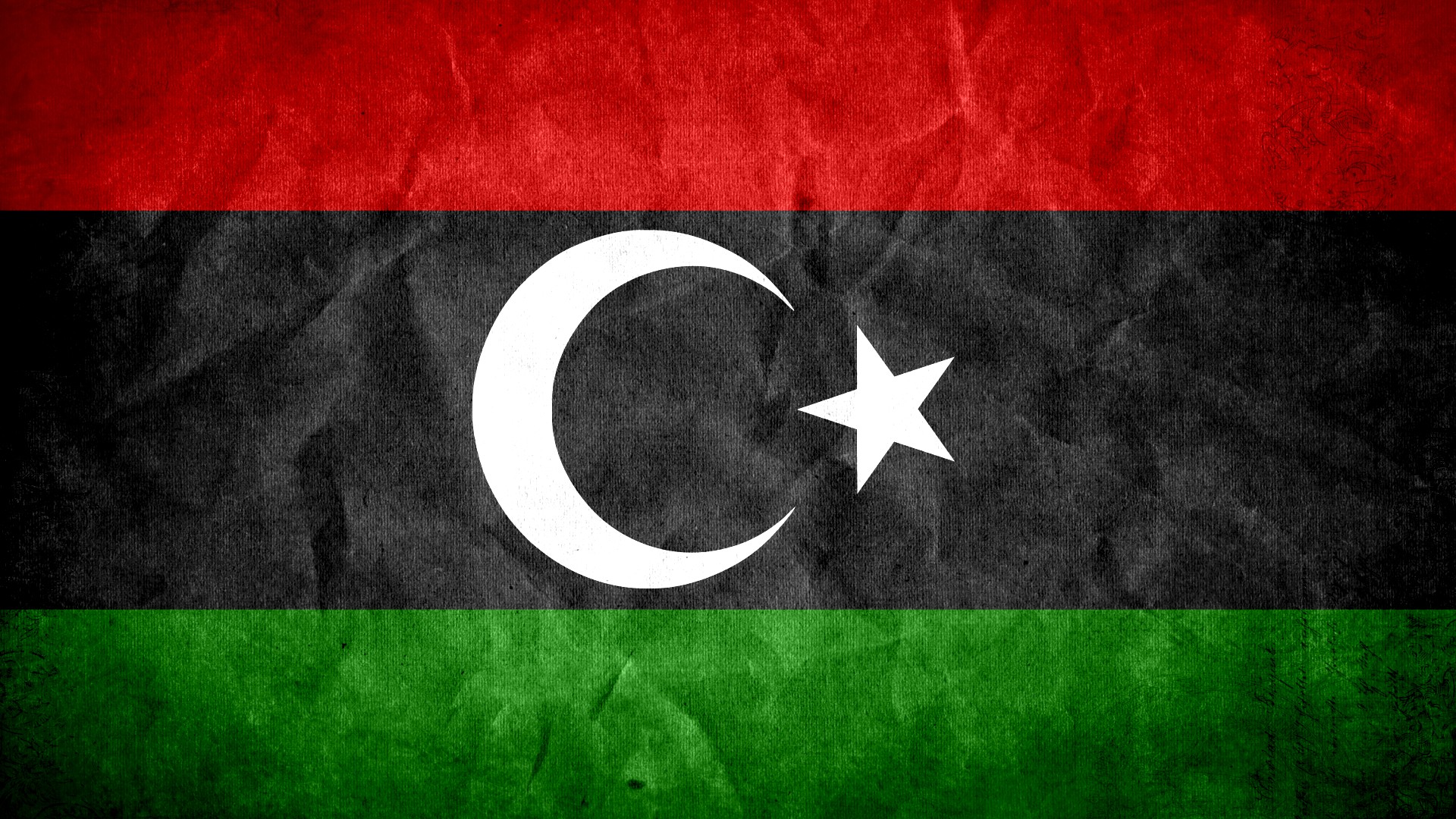 Grunge Flags National Libya Wallpaper