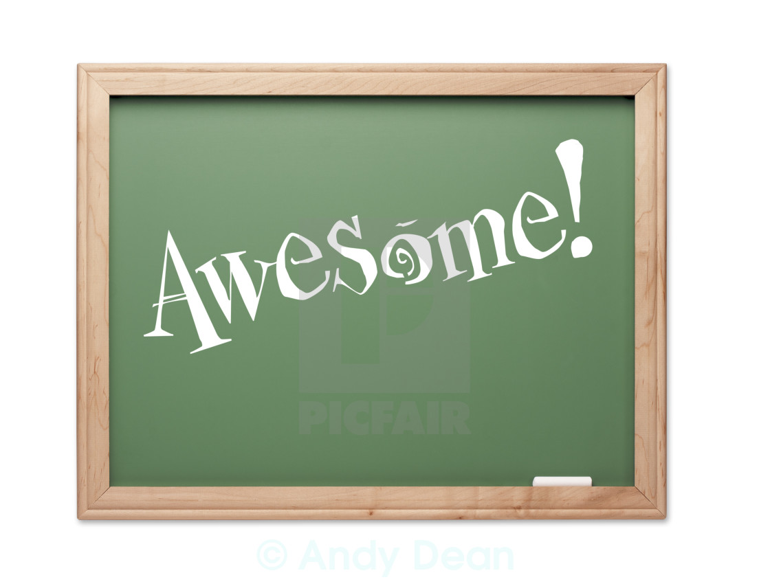Awesome Green Chalk Board Kudos Series On A White Background