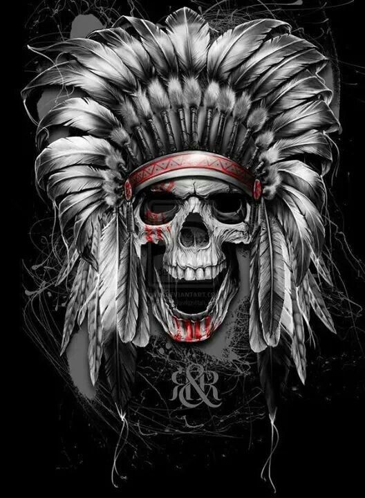 Screaming Cheif Skull Native American Inspired