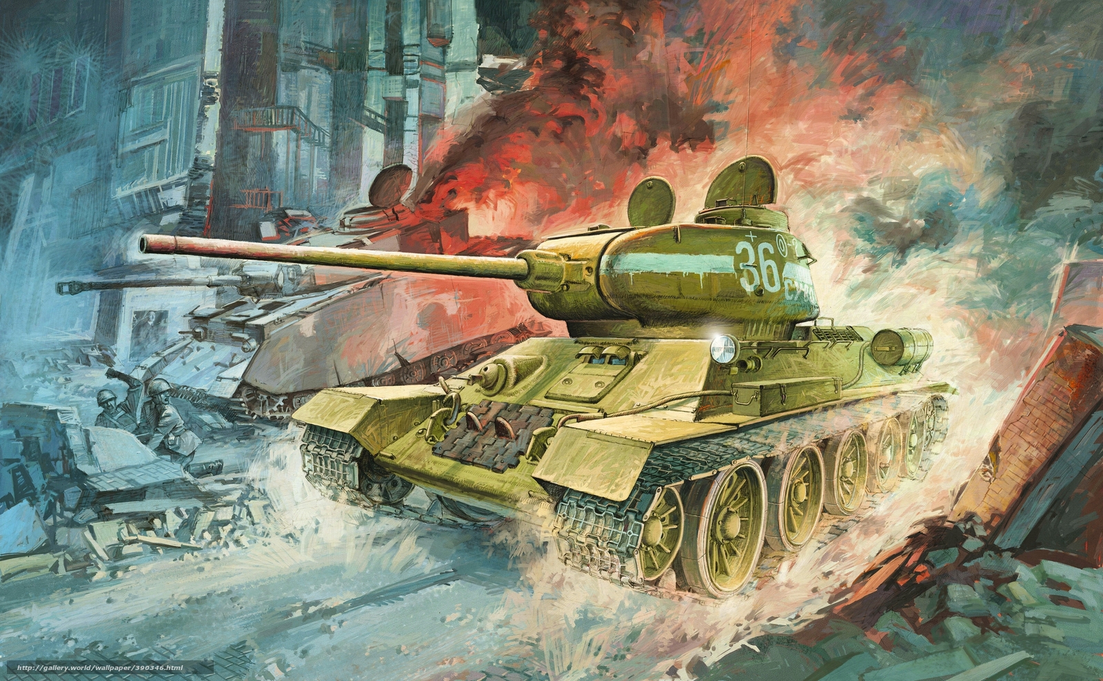 Wallpaper Picture Medium Tank Red Army Desktop