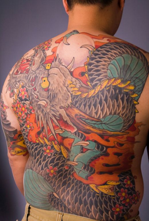Full Tribal Tattoo Dragon Design