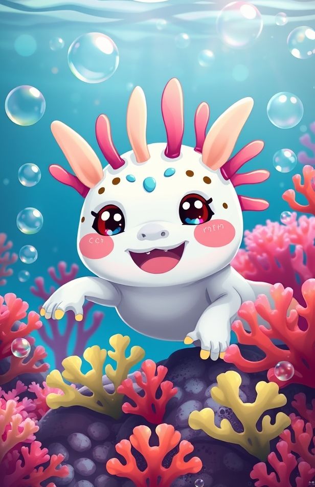 Kawaii Axolotl Wallpaper