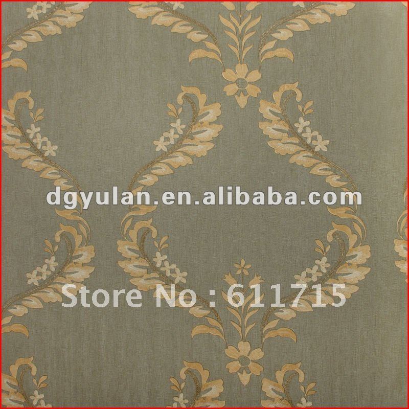 Elegant Floral Modern Classical Design Pvc Wallpaper In