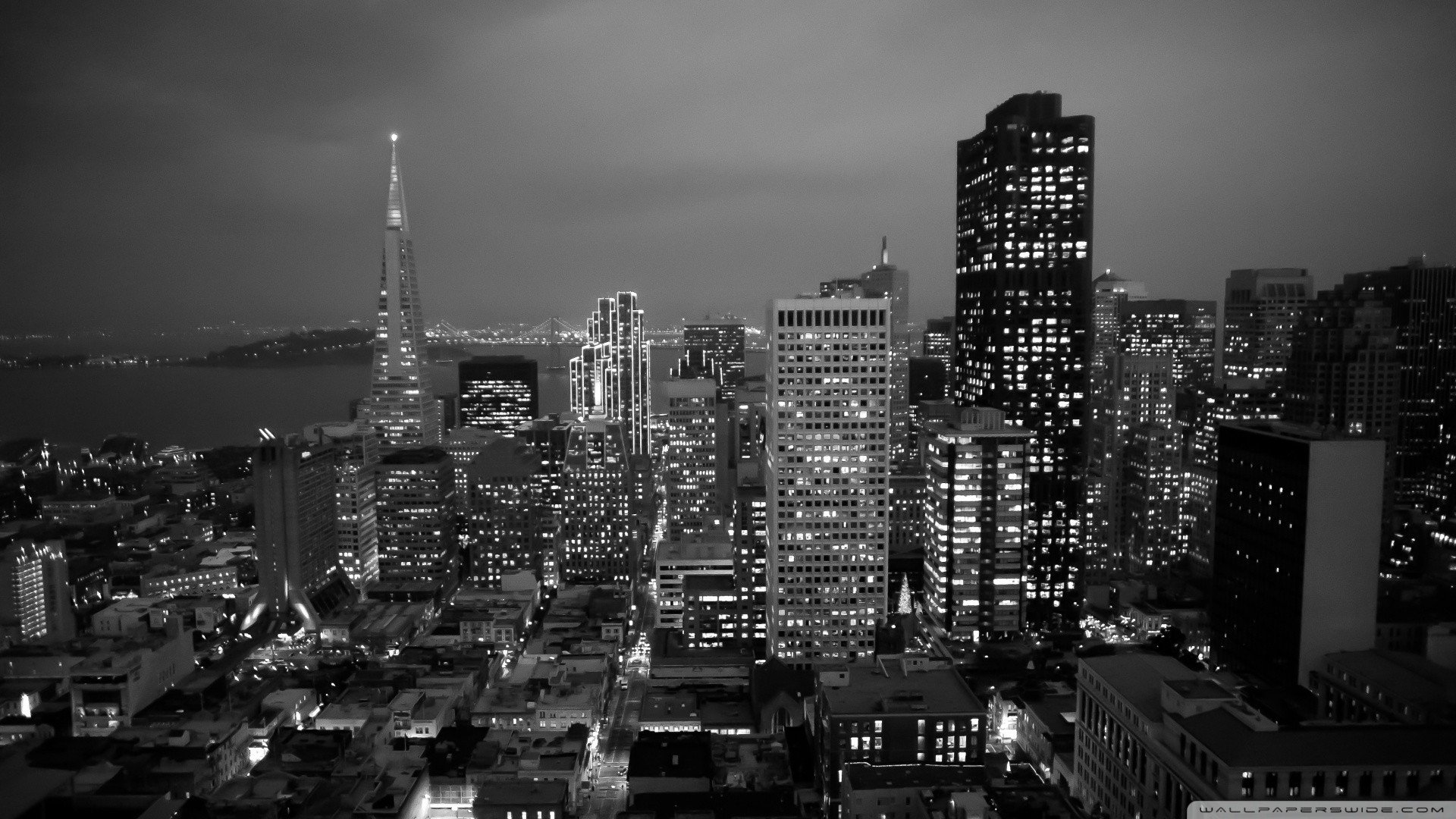 Black And White Cityscapes Wallpaper Background