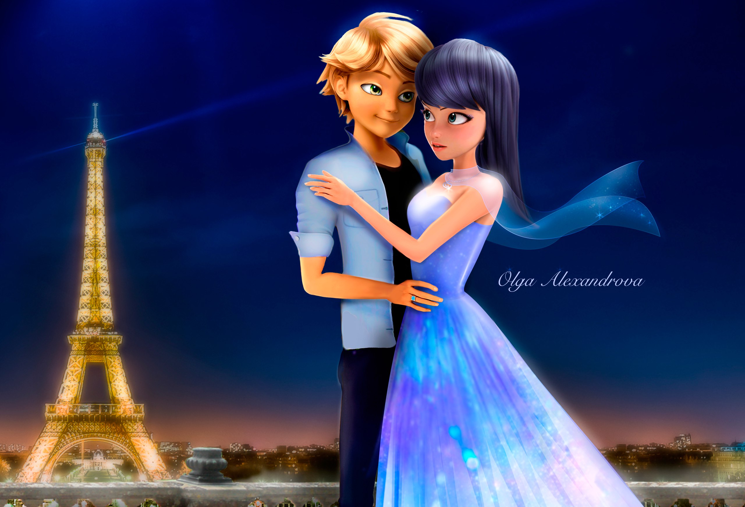 Miraculous Ladybug Romantic Fan Art Wallpaper