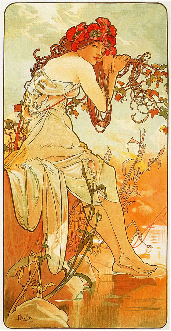 Free Download The Seasons Summer Alphonse Mucha Wallpaper Image 560x1080 For Your Desktop Mobile Tablet Explore 49 Mucha Backgrounds Mucha Wallpaper