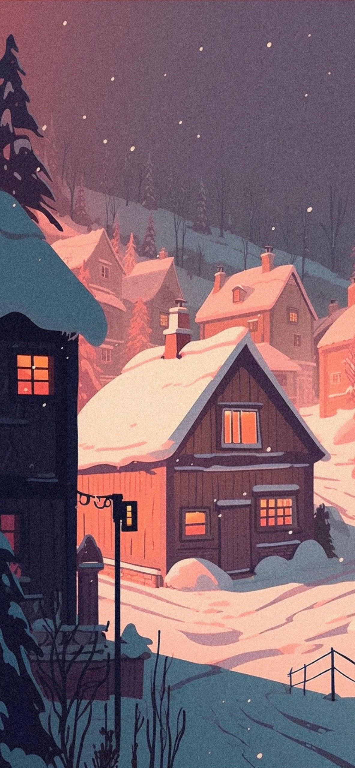 Beautiful Winter Village Wallpaper Best