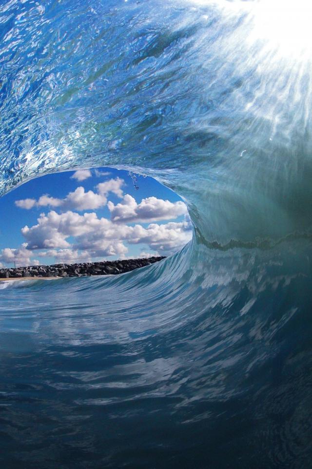 Blue Ocean Beach Waves Tropical Clark Little Wallpaper