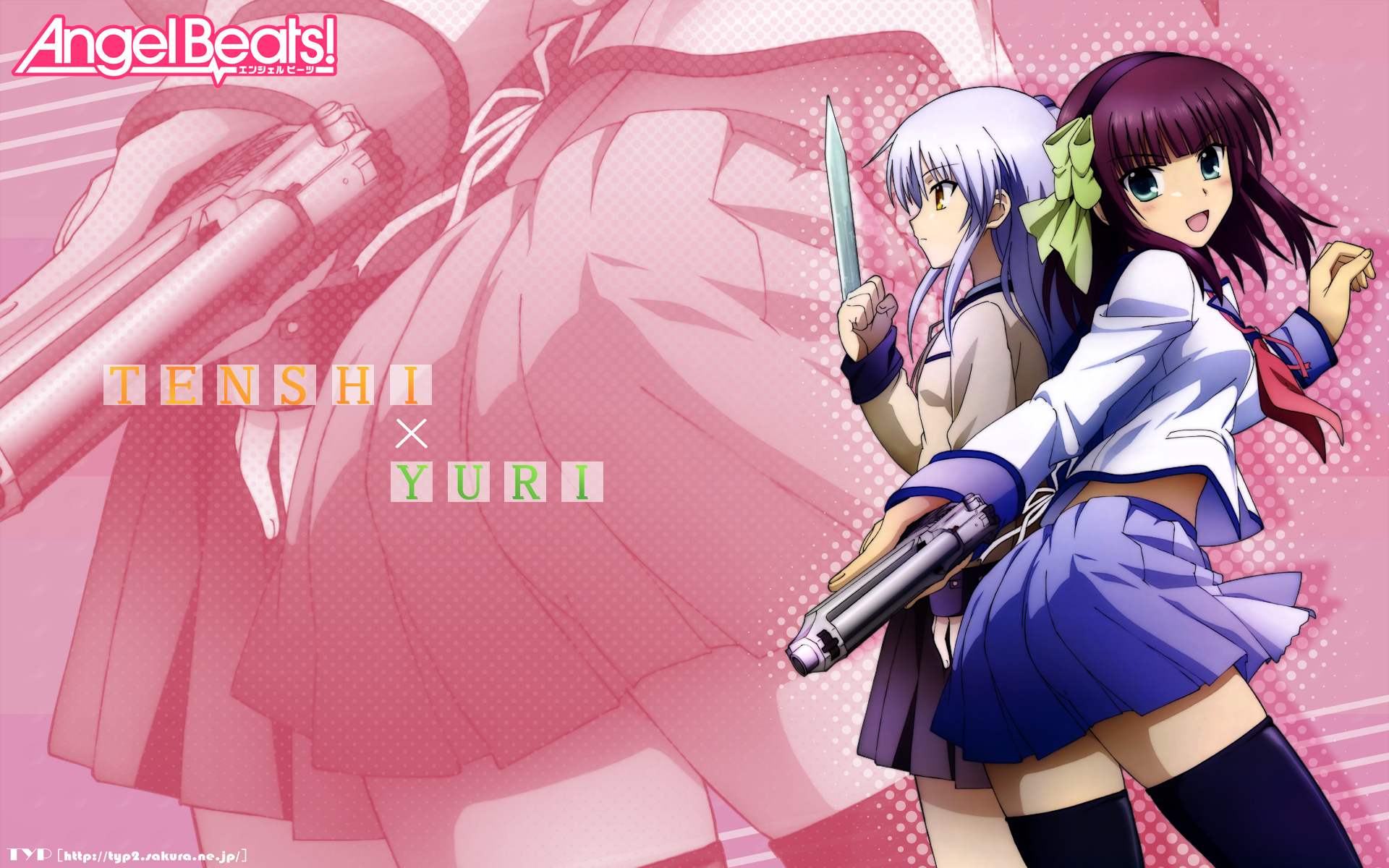 The Angel Beats Anime Wallpaper Titled Kanade And Yuri