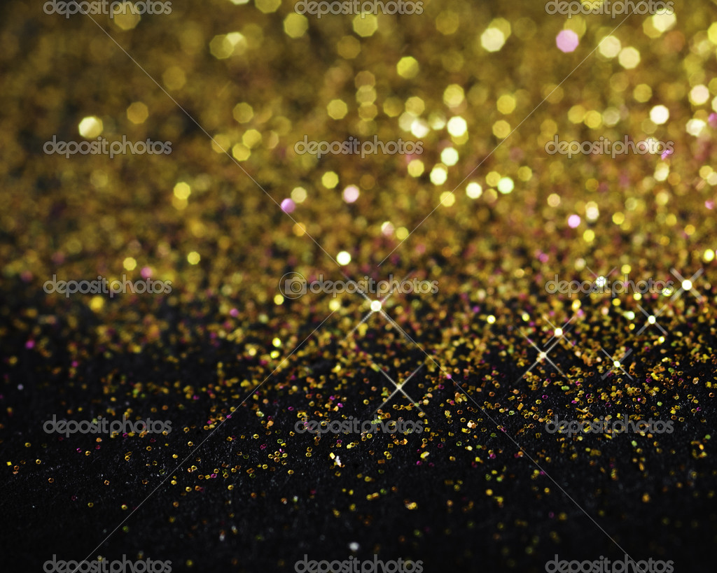 Gold Glitter Black Background On
