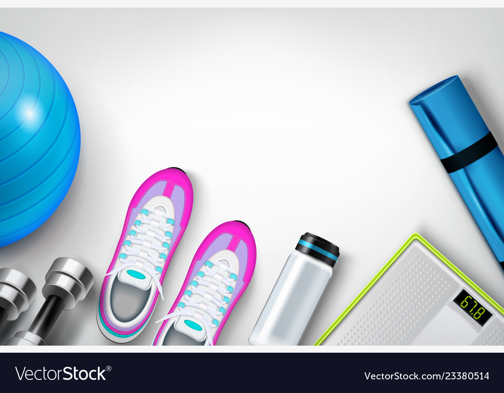 Fitness Background Realistic Position Vector Image