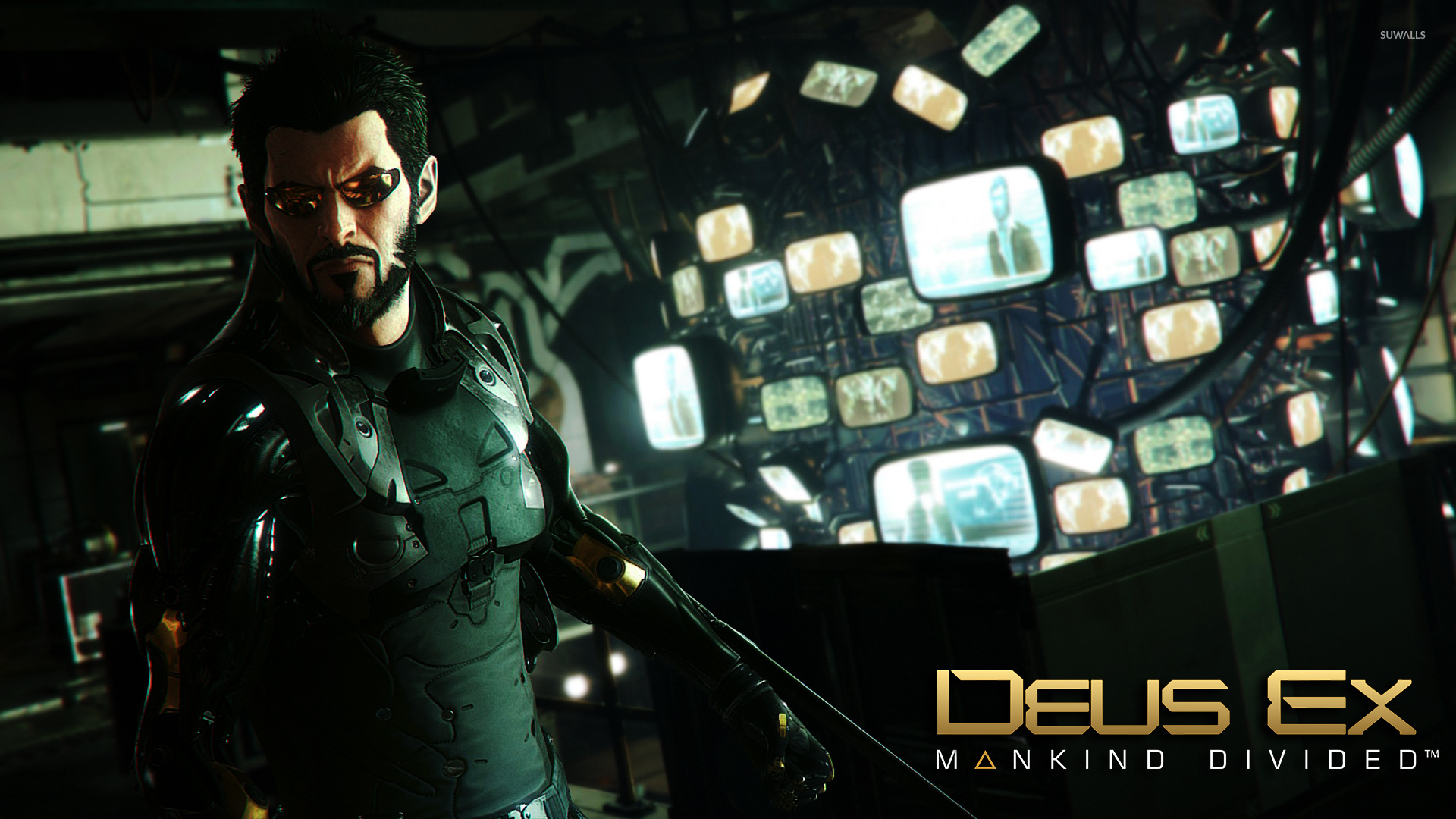 Angry Adam Jensen In Deus Ex Wallpaper